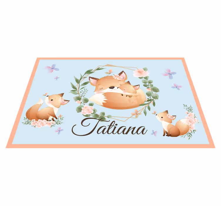 Individual mesa infantil familia de zorros lindos - TenVinilo