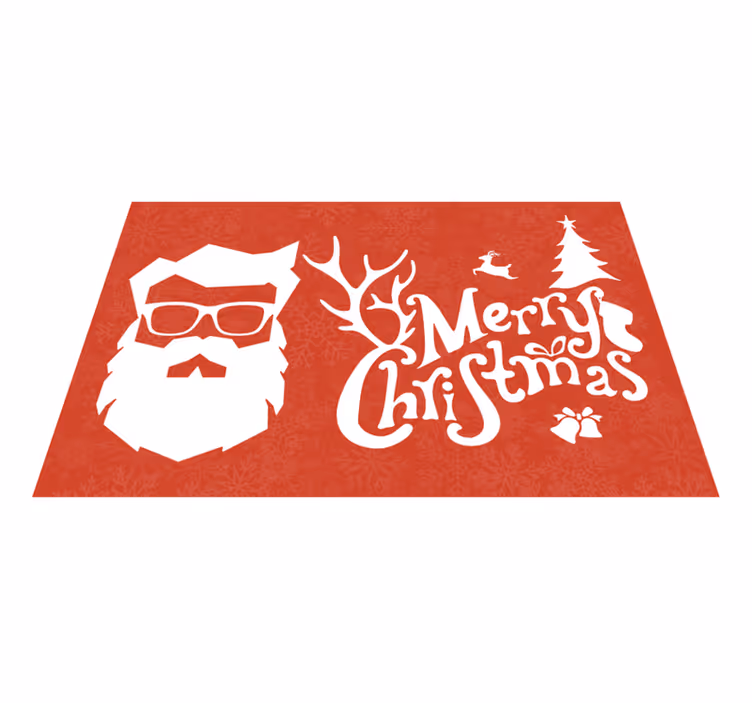 Mantel individual navideño santa con gafas - TenVinilo