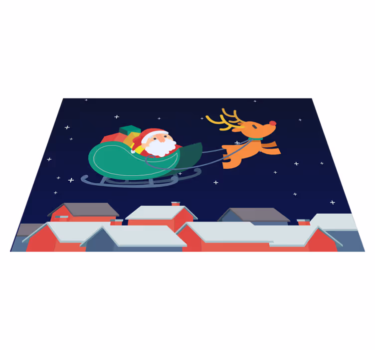 Mantel individual navideño el viaje de santa claus - TenVinilo