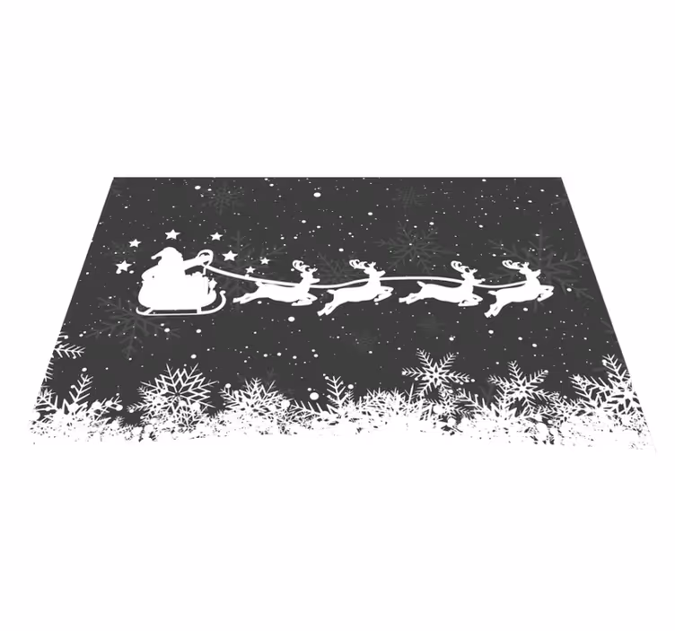 Mantel individual navideño trineo de santa y renos - TenVinilo