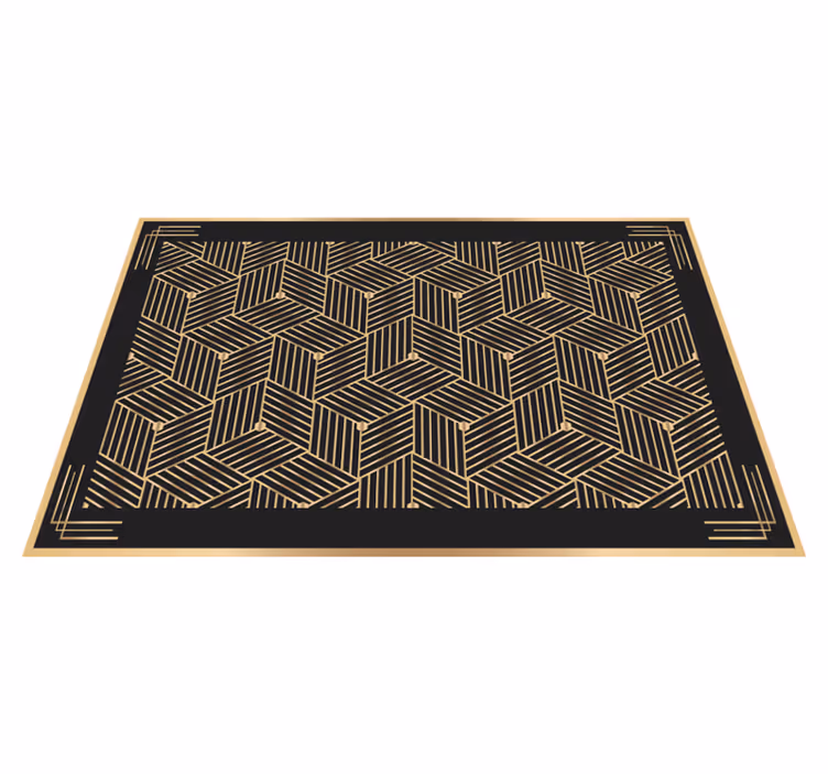 Mantel individual imitación patrón geométrico dorado - TenVinilo
