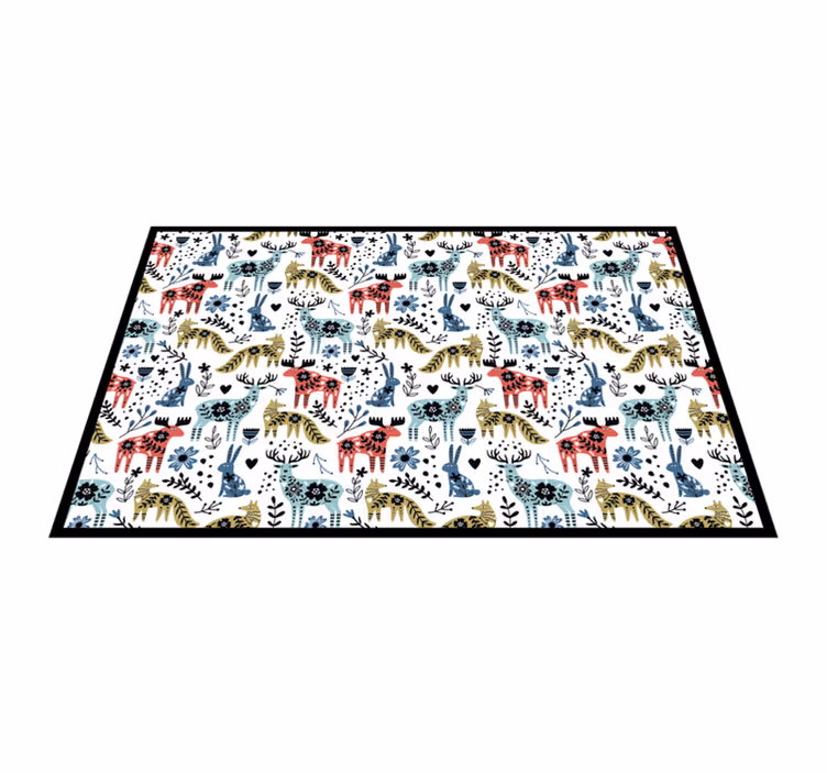 Individual mesa infantil patrón de animales juguetones - TenVinilo