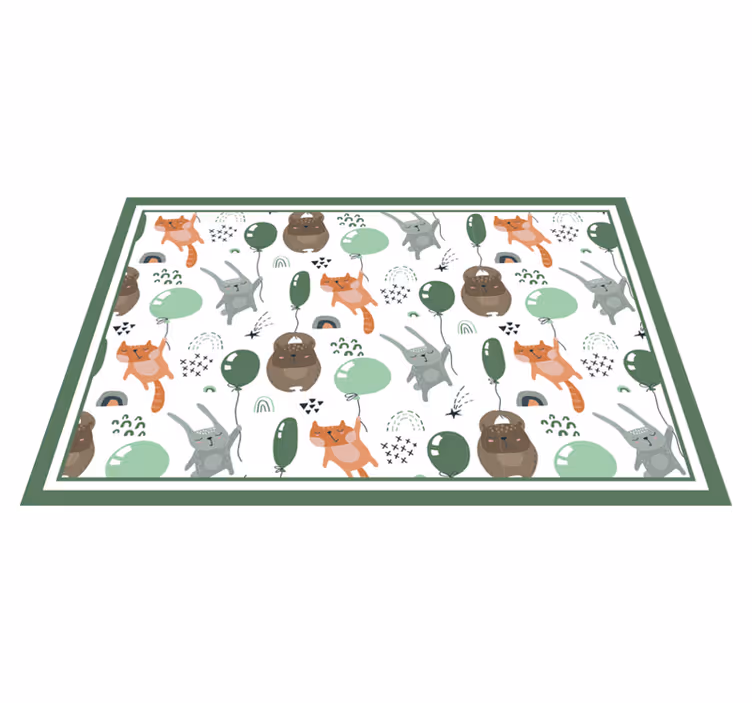 Individual mesa infantil patrones de animales juguetones - TenVinilo