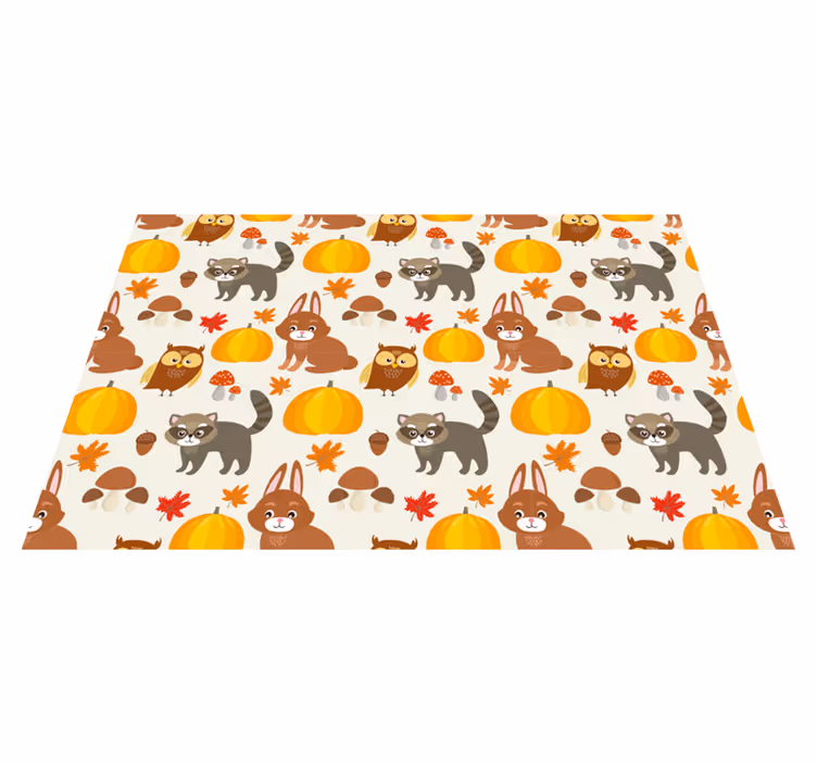 Individual mesa infantil compañeros animales adorables - TenVinilo