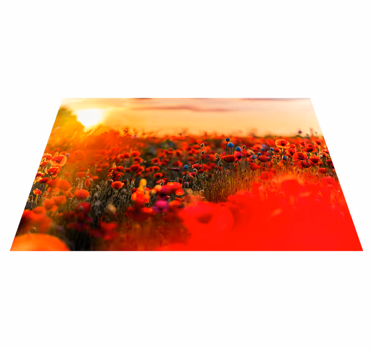 Mantel individual imitación campo de amapolas sereno - TenVinilo