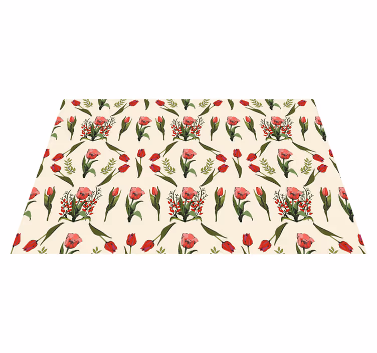Individual original mesa cuenco floral rojo - TenVinilo