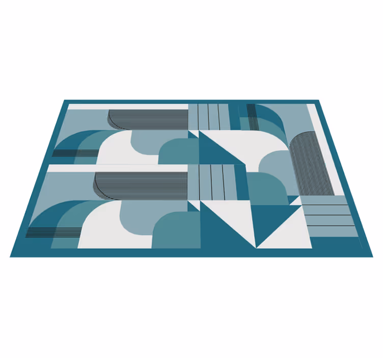 Individual mesa moderno patrones geométricos en teal - TenVinilo