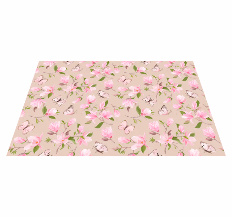 Individual original mesa motivo floral mariposa - TenVinilo