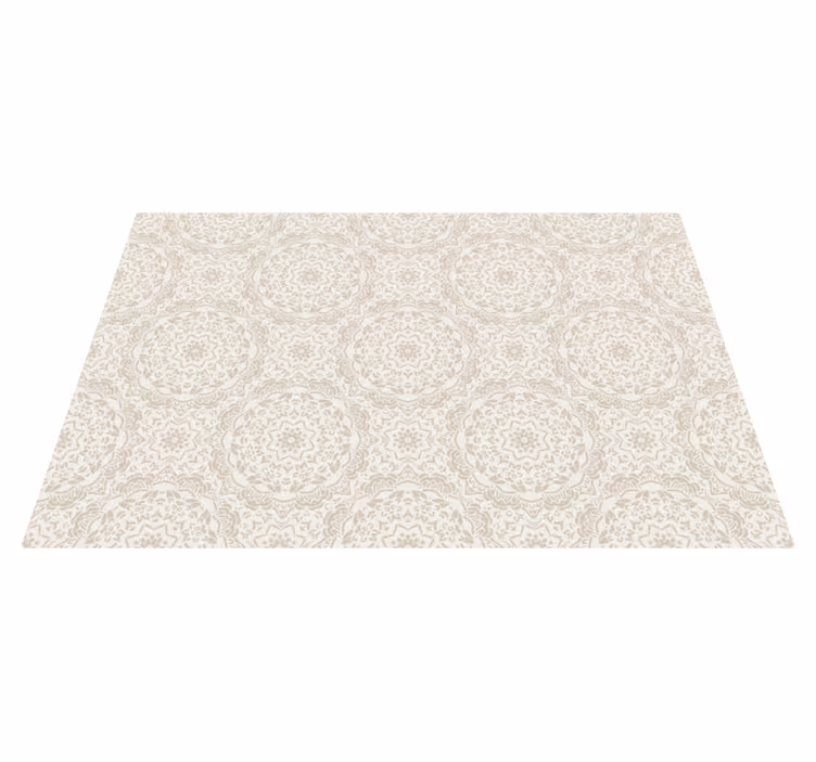 Mantel individual elegante Adornos redondos beige de estilo clási - TenVinilo