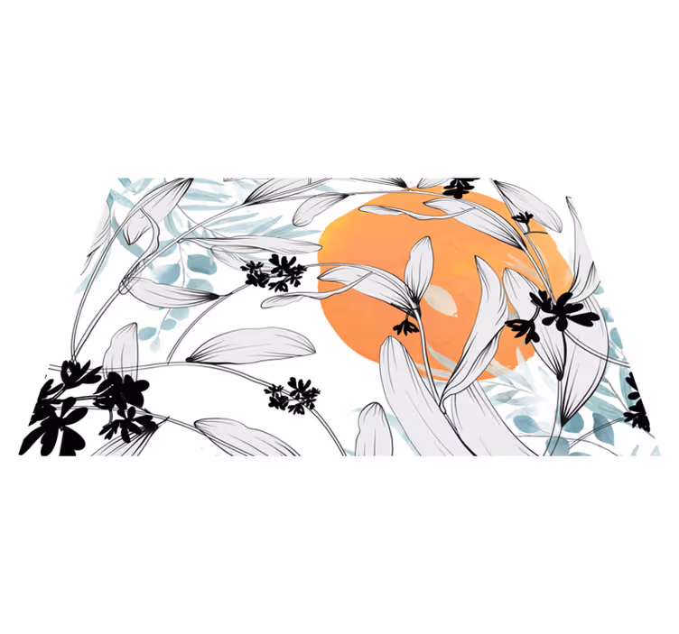 Individual mesa moderno con acento floral - TenVinilo