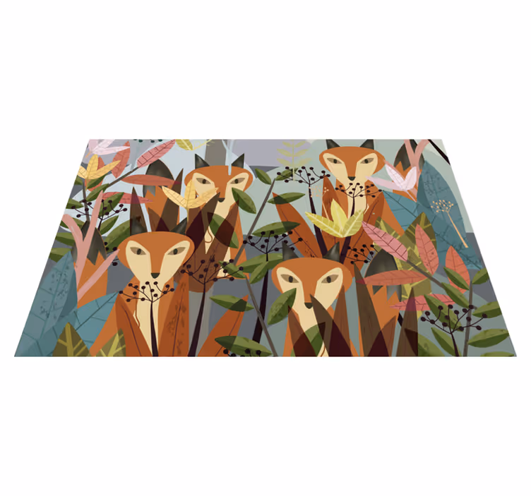 Mantel individual infantil "mirándote" animales de la jungla - TenVinilo
