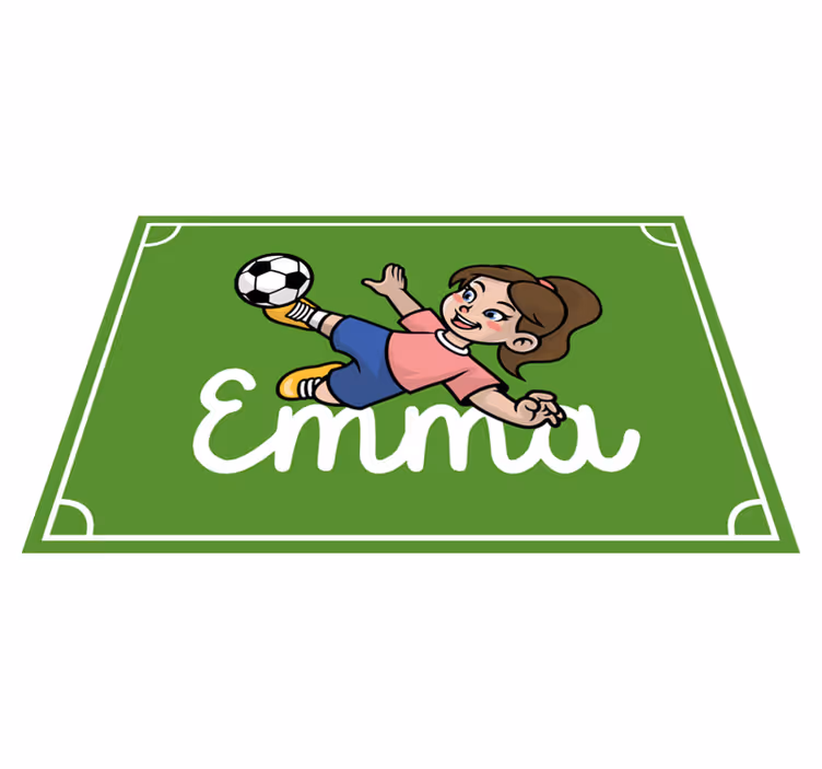 Mantel individual personalizable Chica futbolista con nombre - TenVinilo