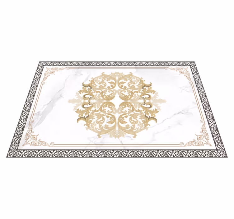 Individual mesa elegante mármol blanco barroco - TenVinilo