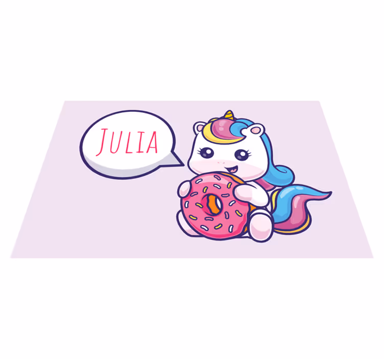 Mantel individual unicornio con donut - TenVinilo