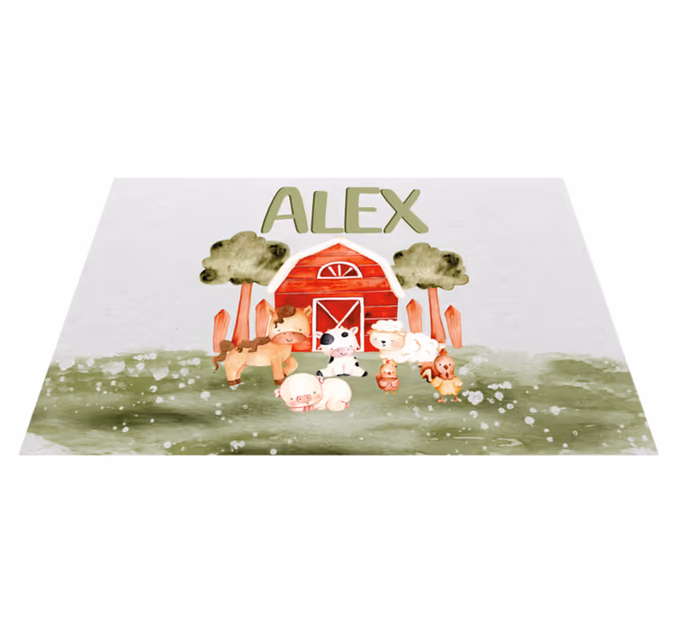 Mantel individual dibujo granja personalizable - TenVinilo
