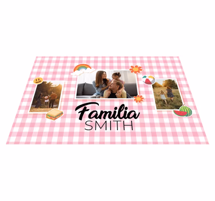 Mantel individual personalizable familia picnic - TenVinilo