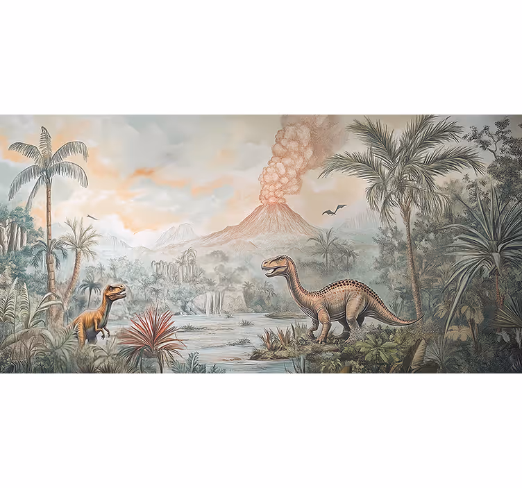 Papel mural infantil paisaje jurásico - TenVinilo