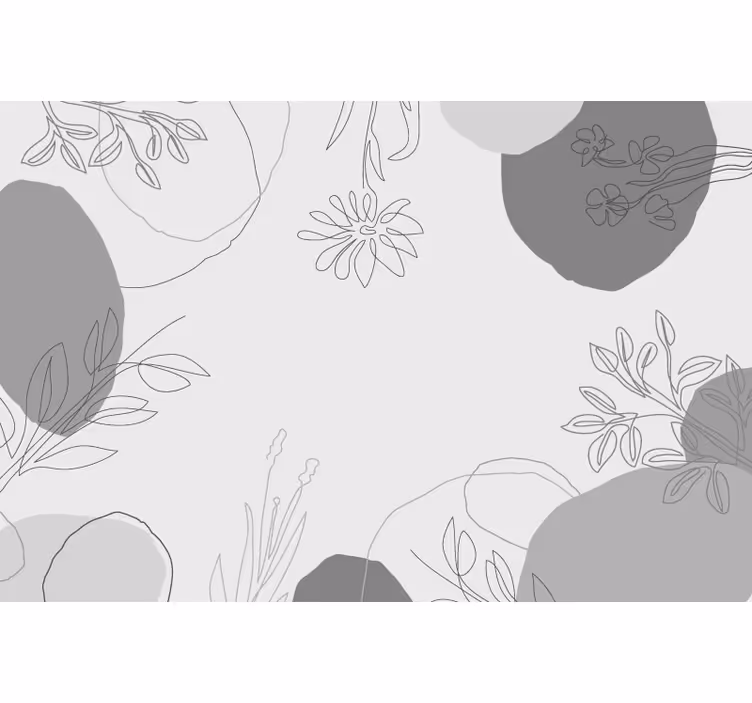 Papel mural cocina tonos grises botánicos - TenVinilo