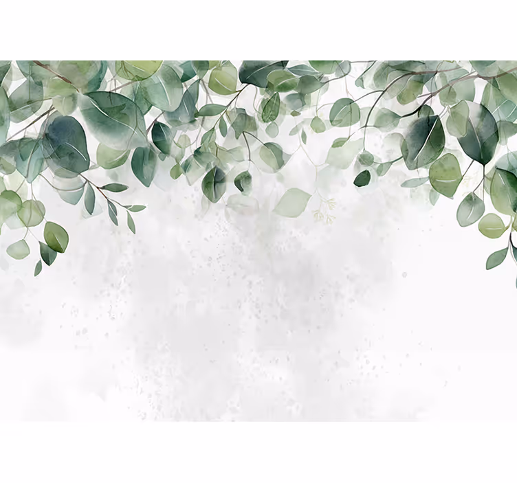 Papel mural cocina suaves ramitas verdes - TenVinilo
