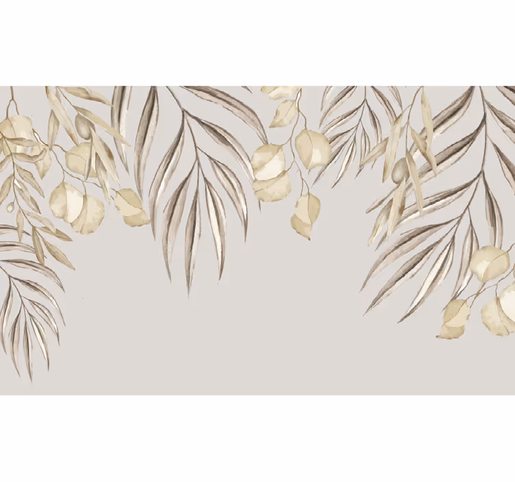 Papel mural baño palma beige suave - TenVinilo