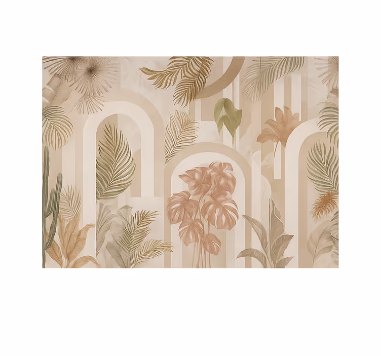 Papel mural salón diseño de arcos de jungla - TenVinilo