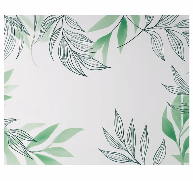 Papel mural salón hojas tropicales colgantes - TenVinilo