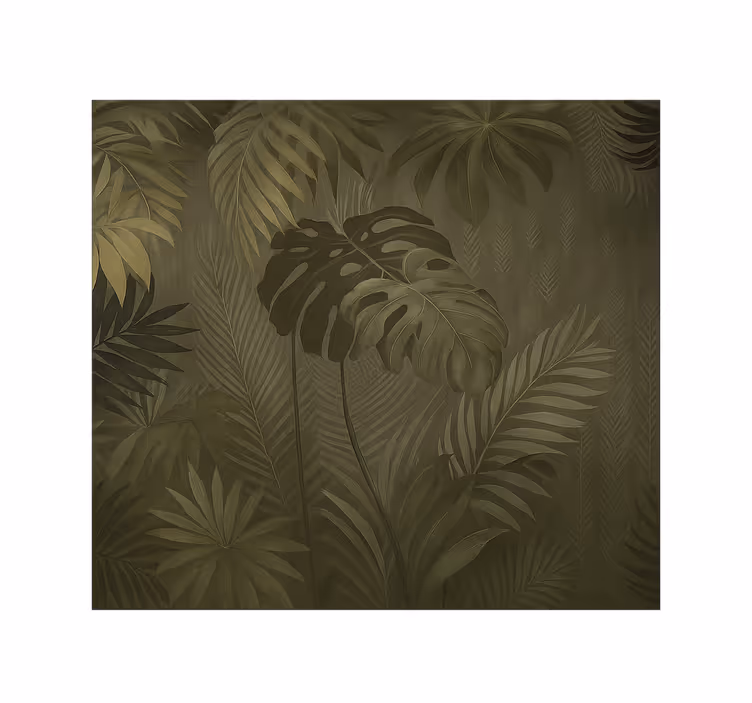 Papel mural salón exuberante selva tropical - TenVinilo