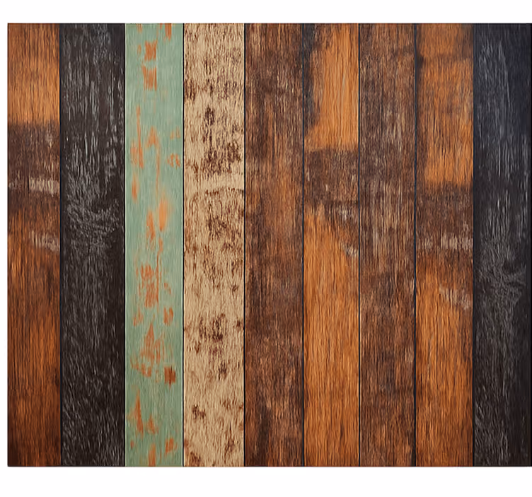 Papel mural salón tablones de madera de colores - TenVinilo