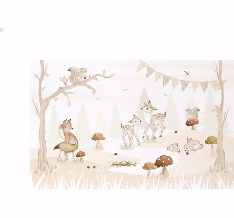 Papel mural bosque habitación infantil encantada - TenVinilo