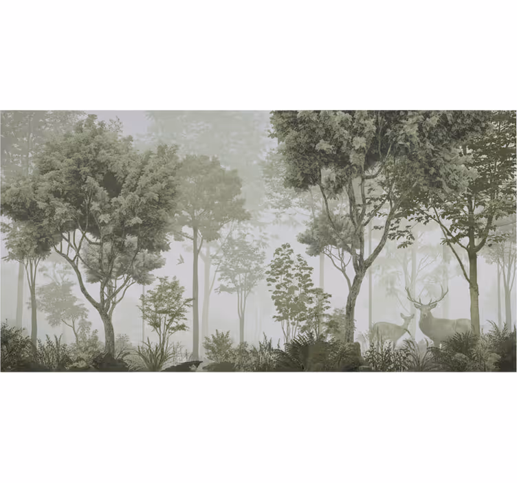 Papel mural bosque escape a la naturaleza tranquila - TenVinilo