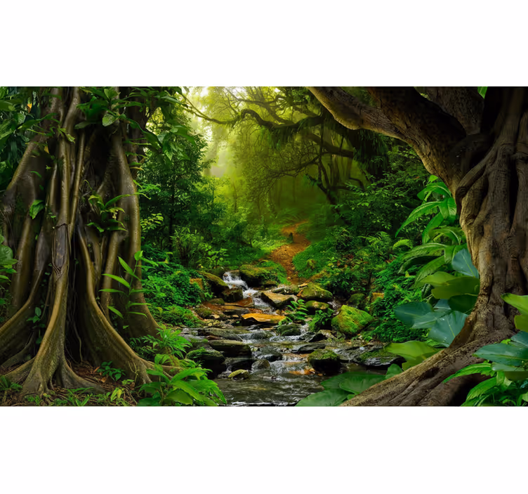 Papel mural bosque oasis del bosque tropical - TenVinilo
