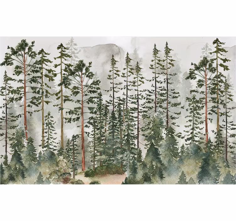 Papel mural bosque guardería del bosque - TenVinilo