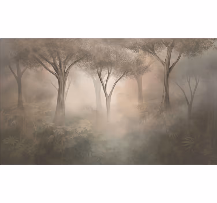 Papel mural bosque bosque sepia brumoso - TenVinilo