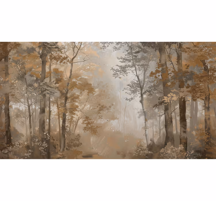 Papel mural bosque el otoño Ámbar - TenVinilo