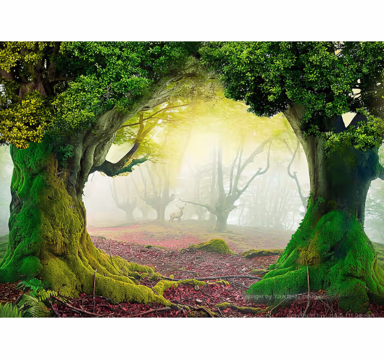 Papel mural naturaleza portal del bosque eterno - TenVinilo