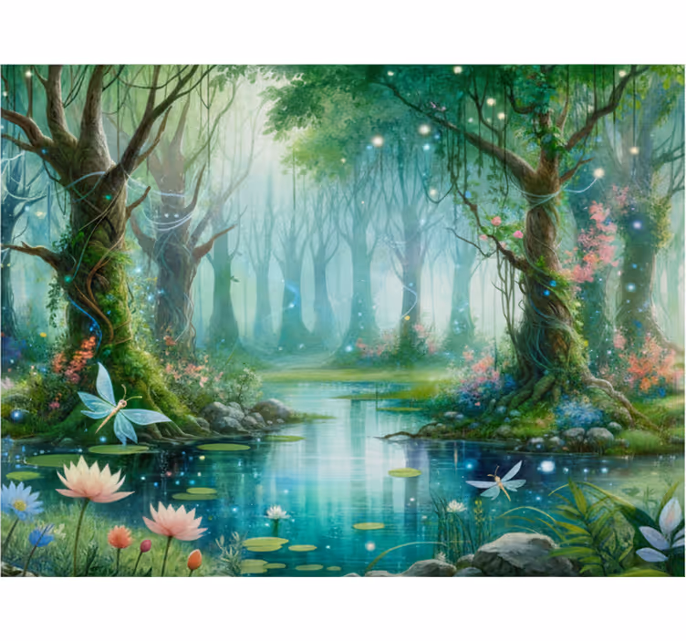 Papel mural bosque hada caprichosa - TenVinilo