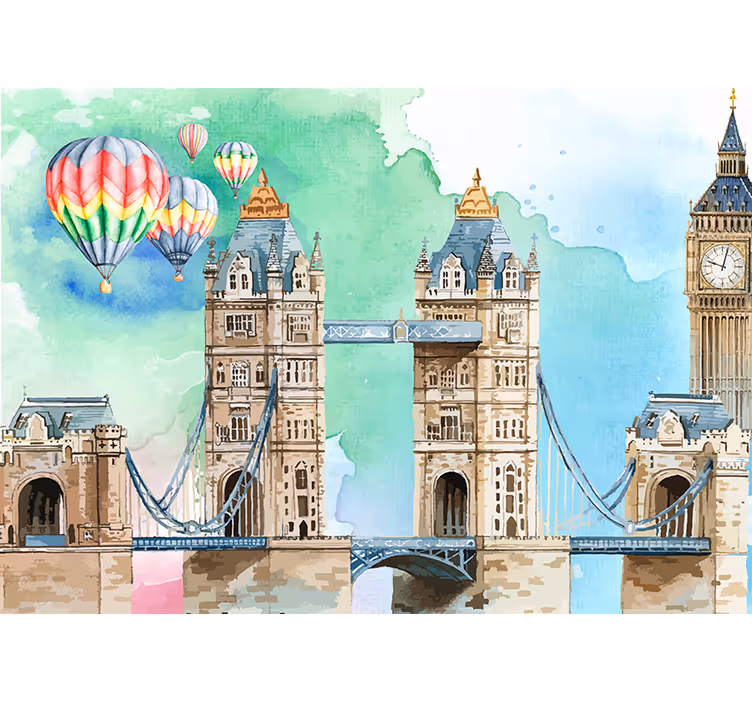 Fotomural de Londres ilustración Tower Bridge - TenVinilo