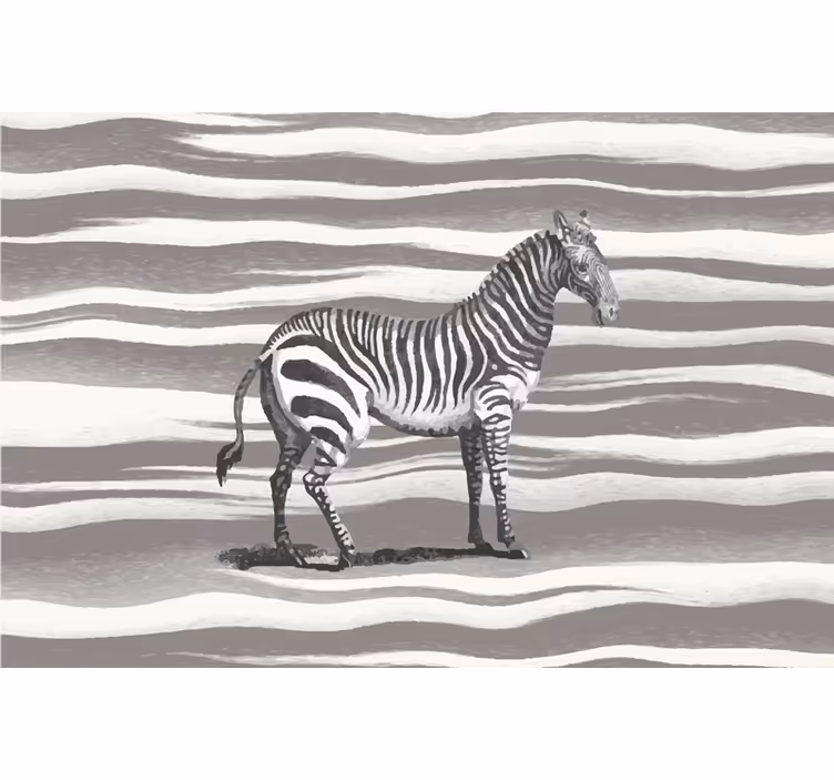 Papel mural africano ilustración de cebra vintage - TenVinilo