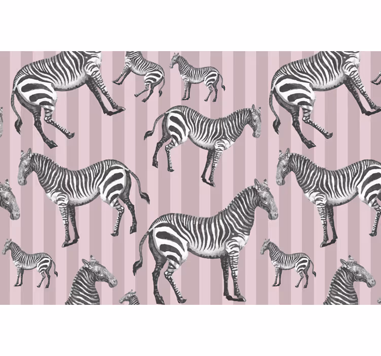 Papel mural africano ilustración vintage de cebra - TenVinilo