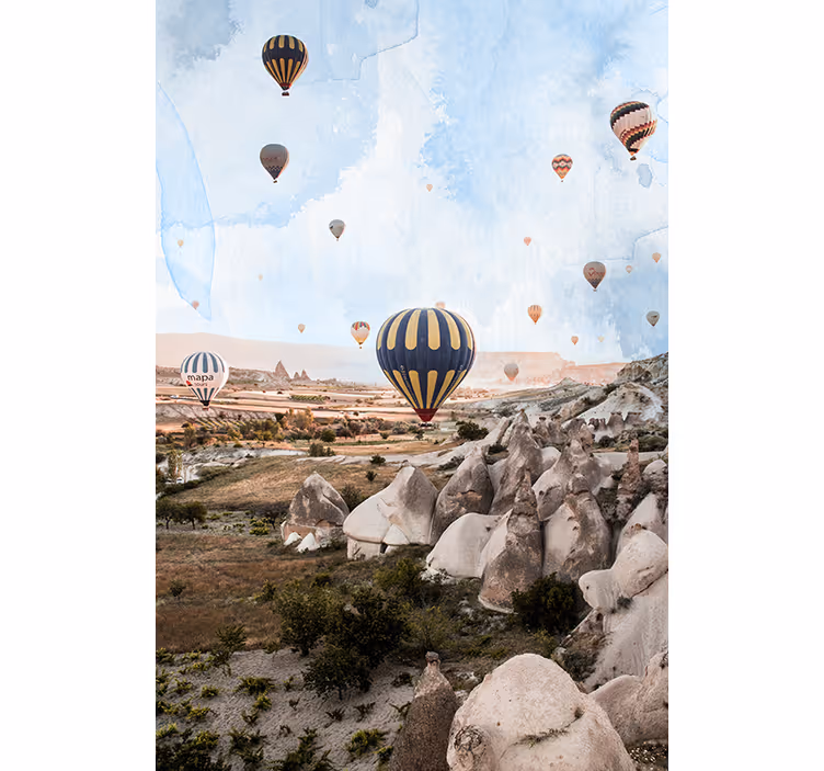 Mural desierto globos de aire de capadocia - TenVinilo