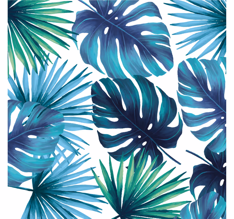 Papel mural selva hojas tropicales estilo californiano - TenVinilo