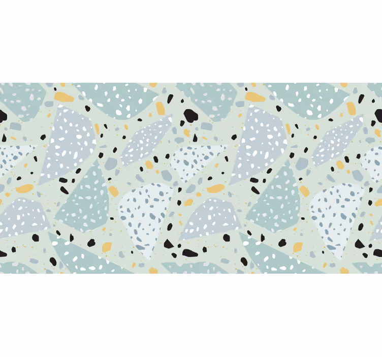Papel mural baño efecto terrazzo geométrico - TenVinilo