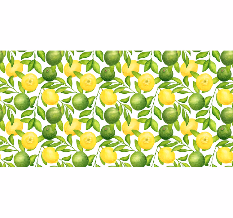 Papel mural cocina limones y limas - TenVinilo