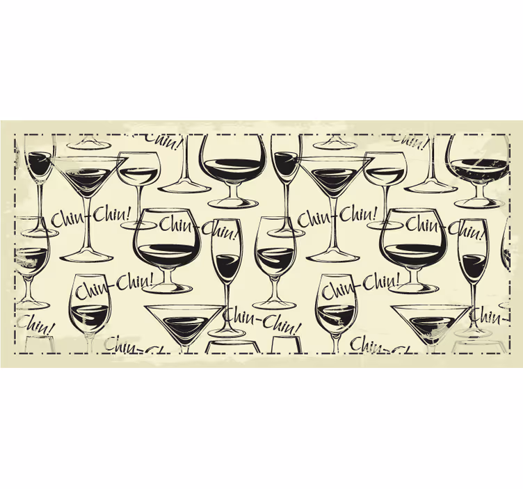 Papel mural cocina copas de vino - TenVinilo