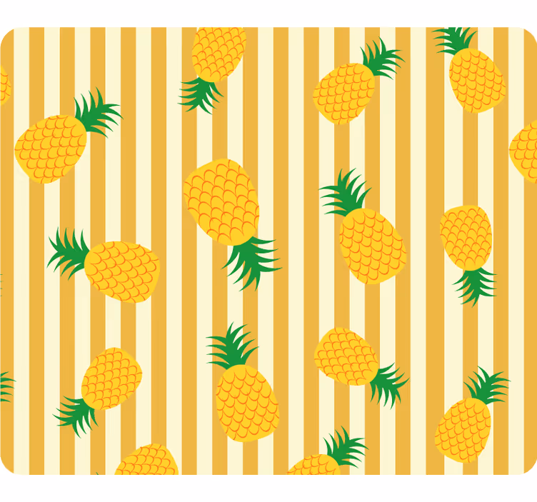 Papel mural amarillo patrón de piñas - TenVinilo