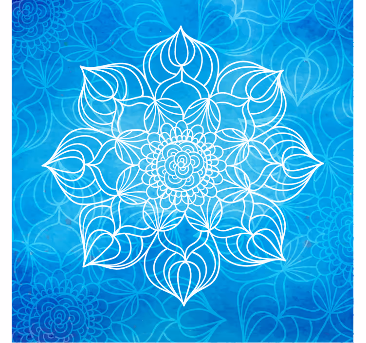 Papel mural azul mandala de salpicaduras de pintura - TenVinilo