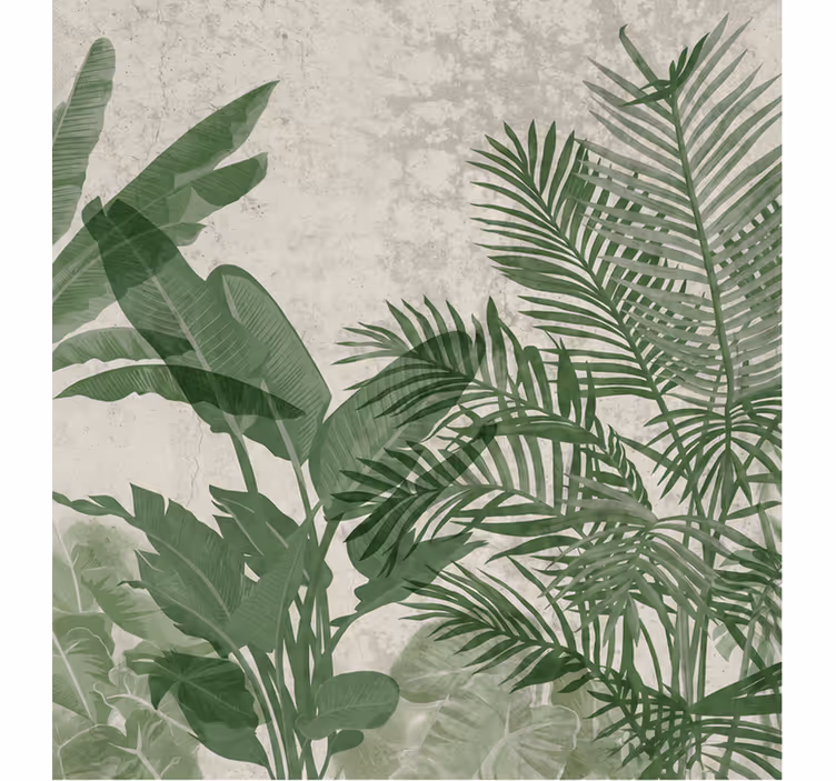 Papel mural naturaleza hojas de selva minimalista - TenVinilo