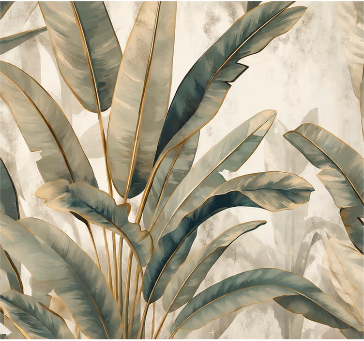 Papel mural naturaleza textura arena hojas selva - TenVinilo