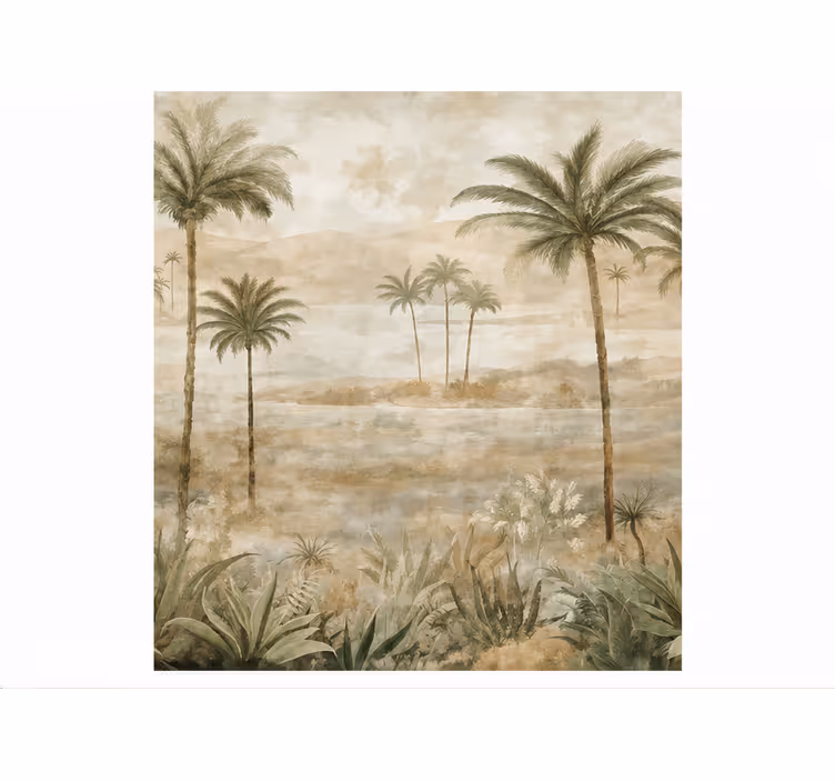 Papel mural naturaleza valle con palmeras - TenVinilo