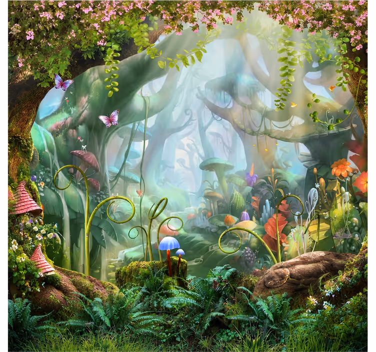 Papel mural bosque mágico encantado - TenVinilo